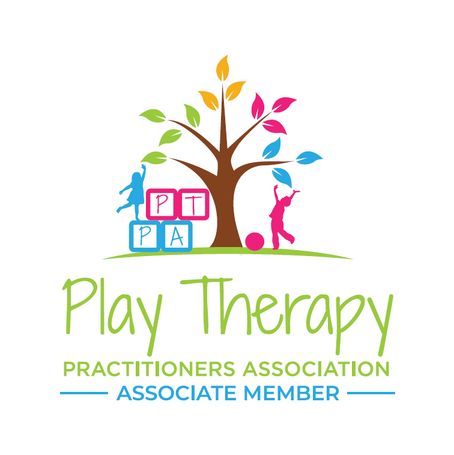 Play Therapy Practitioners Association Logo with the text "Associate Member"